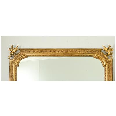 French 19th Gilt Mantel Mirror with Gryphons