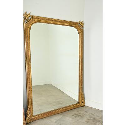 French 19th Gilt Mantel Mirror with Gryphons
