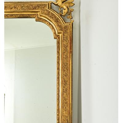 French 19th Gilt Mantel Mirror with Gryphons