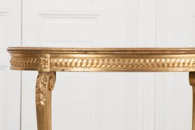 French 19th Louis XVI Style Oval Giltwood Occasional Table