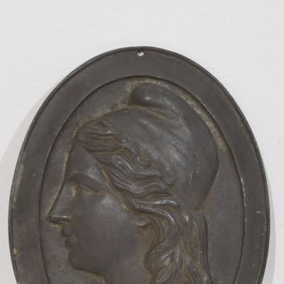French 19th century Cast Metal Plaque Depicting Marianne