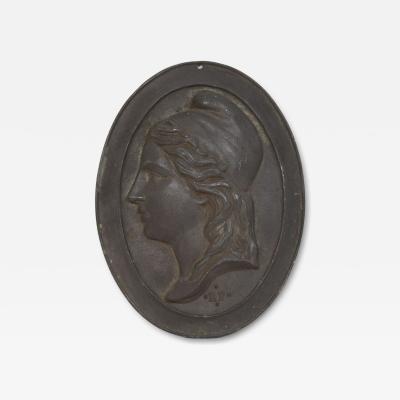 French 19th century Cast Metal Plaque Depicting Marianne