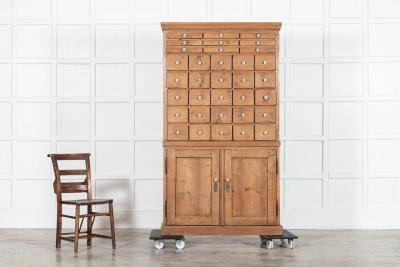 French 19thC Pine Haberdashery Cabinet