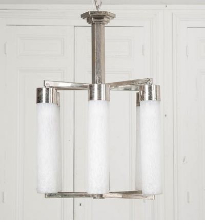 French 20th Century Art Deco Six Light Chandelier