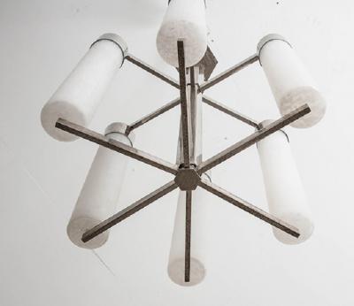 French 20th Century Art Deco Six Light Chandelier