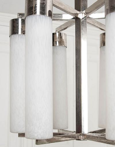 French 20th Century Art Deco Six Light Chandelier