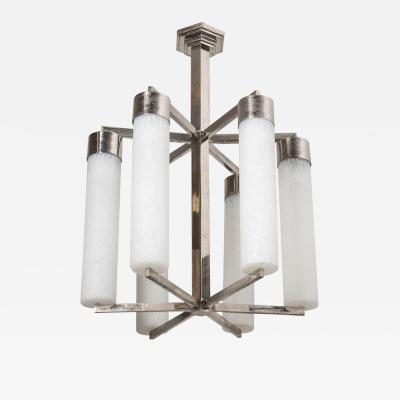 French 20th Century Art Deco Six Light Chandelier