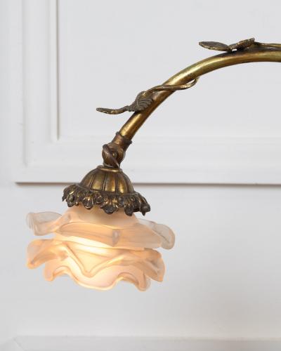 French 20th Century Art Nouveau Bronze Heron Lamp