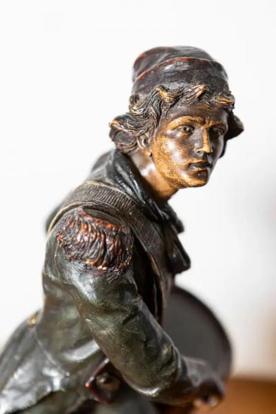 French 20th Century Bronze Statue of a Deer Circa 1920