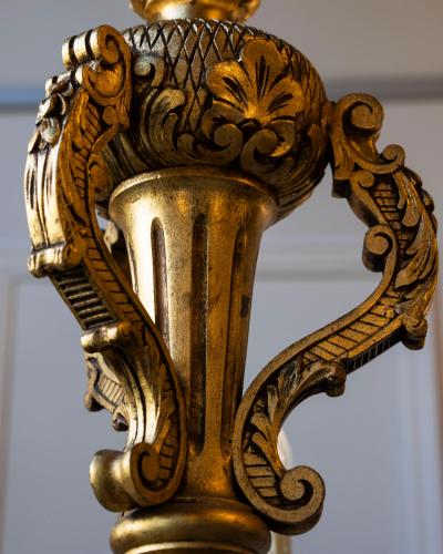 French 20th Century Giltwood Chandelier