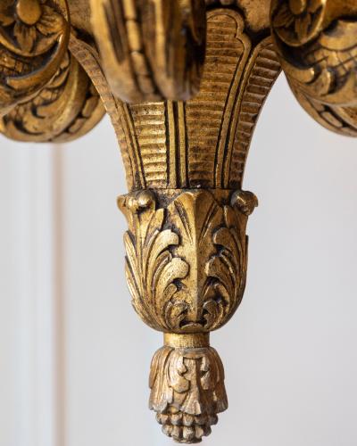 French 20th Century Giltwood Chandelier