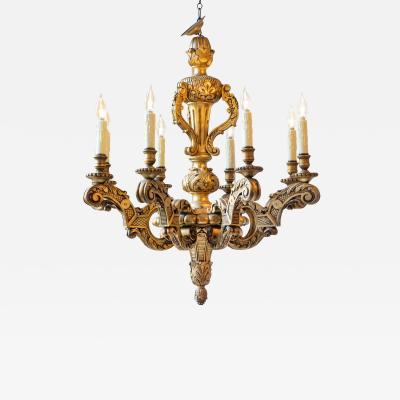 French 20th Century Giltwood Chandelier
