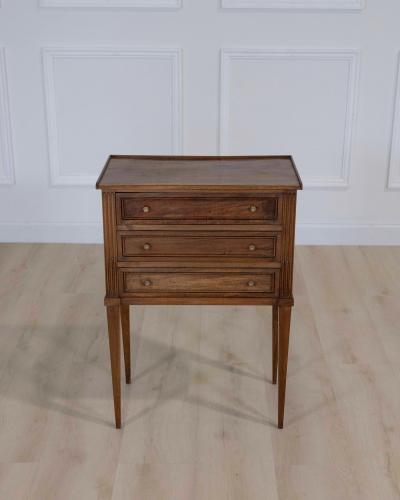 French 20th Century Louis XVI Style Walnut Bedside Table