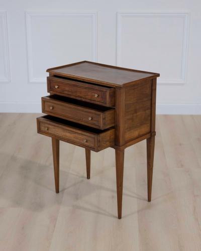 French 20th Century Louis XVI Style Walnut Bedside Table