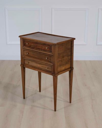 French 20th Century Louis XVI Style Walnut Bedside Table