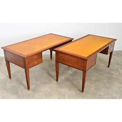 French 20th Century Mahogany and Leather top Desk