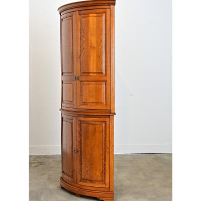 French 20th Century Oak Corner Cabinet