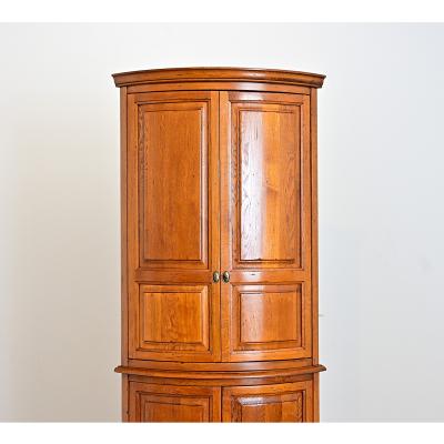 French 20th Century Oak Corner Cabinet