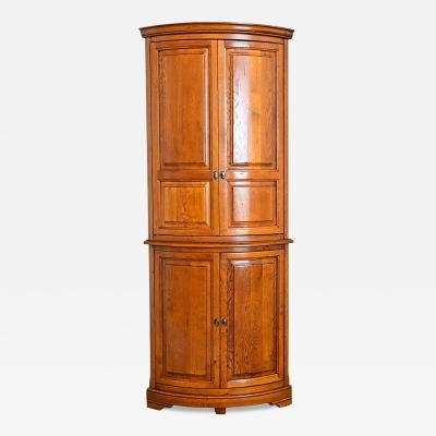 French 20th Century Oak Corner Cabinet