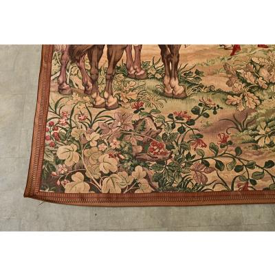 French 20th Century Tapestry Cartoon with Iron Hanger