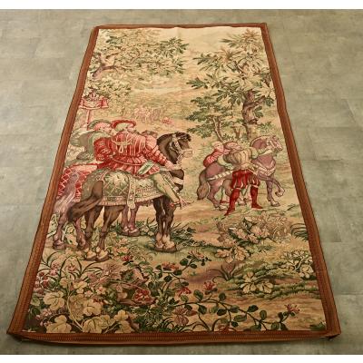 French 20th Century Tapestry Cartoon with Iron Hanger