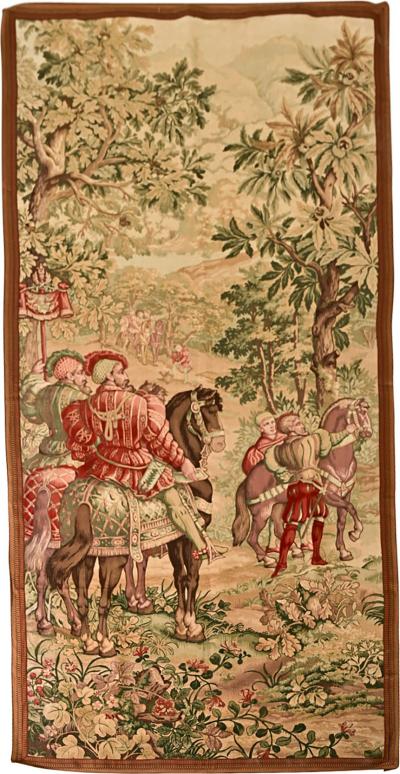 French 20th Century Tapestry Cartoon with Iron Hanger