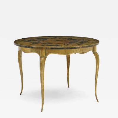 French Acid Etched Brass Side or Coffee Table