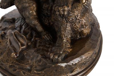 French Antique Bronze Sculpture Family of Bears by Delabrierre