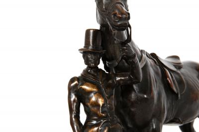French Antique Bronze Sculpture Race Horse Walter Scott by Alfred Barye