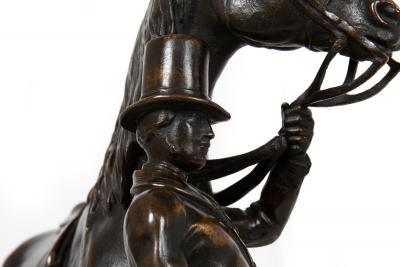 French Antique Bronze Sculpture Race Horse Walter Scott by Alfred Barye