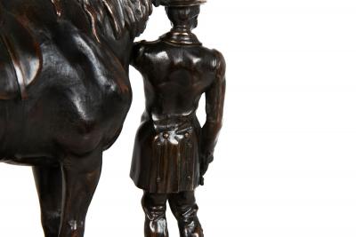 French Antique Bronze Sculpture Race Horse Walter Scott by Alfred Barye