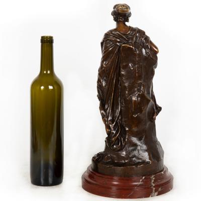 French Antique Bronze Sculpture of Sapho by Jean Baptiste Clesinger ca 1875