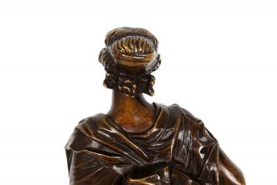 French Antique Bronze Sculpture of Sapho by Jean Baptiste Clesinger ca 1875