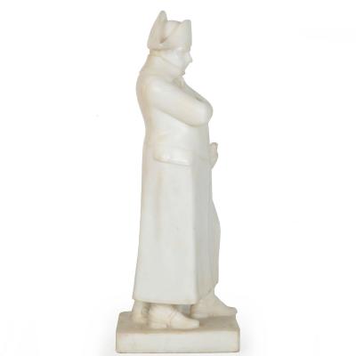 French Antique Carved Alabaster Sculpture Statue of Napoleon 20 1 2 H