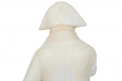 French Antique Carved Alabaster Sculpture Statue of Napoleon 20 1 2 H