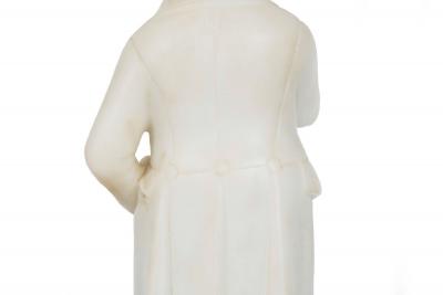 French Antique Carved Alabaster Sculpture Statue of Napoleon 20 1 2 H