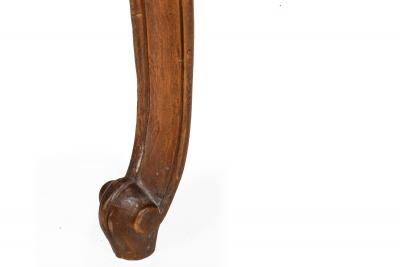 French Antique Carved Walnut Marble Top Low Coffee Cocktail Table