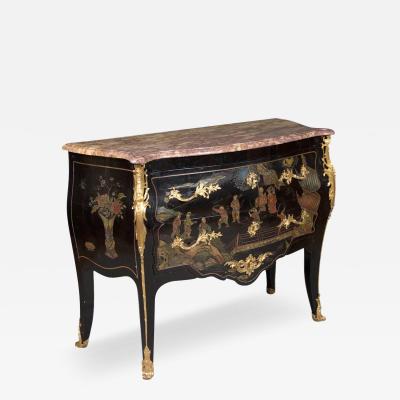 French Antique Louis XV Style Gilt Bronze Mounted Chinoiserie Commode