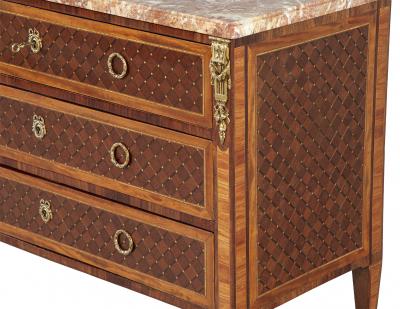 French Antique Louis XVI Style Marble Top Chest of Drawers