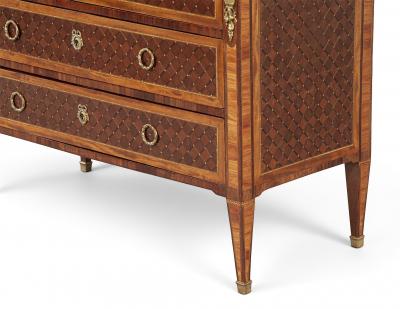 French Antique Louis XVI Style Marble Top Chest of Drawers