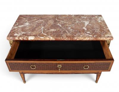 French Antique Louis XVI Style Marble Top Chest of Drawers