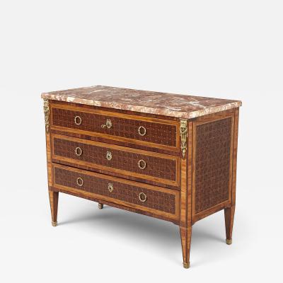 French Antique Louis XVI Style Marble Top Chest of Drawers