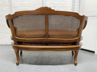 French Antique Style Caned Loveseat