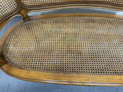 French Antique Style Caned Loveseat
