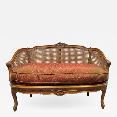 French Antique Style Caned Loveseat
