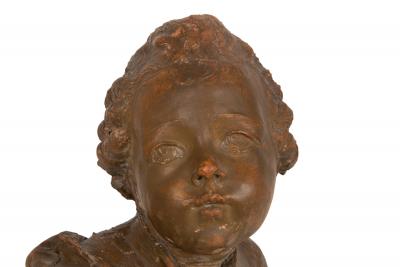 French Antique Terracotta Bust of Compte d Artois by Fernand Cianciani