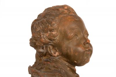French Antique Terracotta Bust of Compte d Artois by Fernand Cianciani