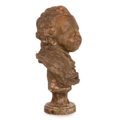 French Antique Terracotta Bust of Compte d Artois by Fernand Cianciani