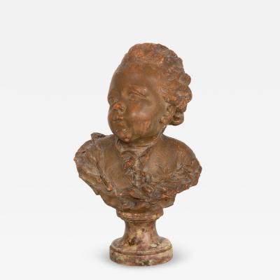 French Antique Terracotta Bust of Compte d Artois by Fernand Cianciani