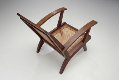 French Armchair with Teak Structure France 1950s